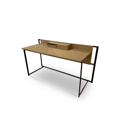 The Grand VOLTERRA Schreibtisch – Beige | Lederstruktur Schreibtisch The Grand Collection