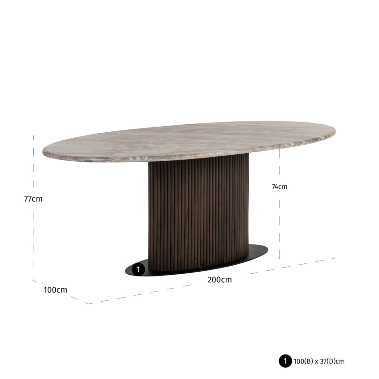 Richmond Interiors – Esstisch Rasford dark brown oval 200 Esstisch oval Richmond Interiors