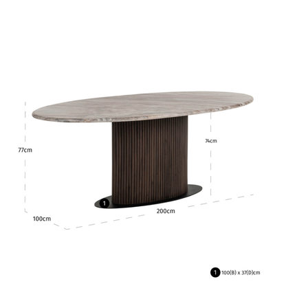 Richmond Interiors – Esstisch Rasford dark brown oval 200 Esstisch oval Richmond Interiors