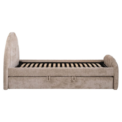 Richmond Interiors Bett Pixie Clay Chenille – 120 × 200 cm mit Ausziehbett Polsterbett Richmond Interiors