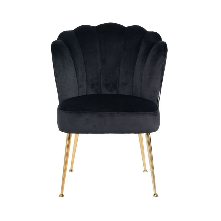 Richmond Interiors Stuhl Pippa Black velvet/ gold (Quartz Black 800) Esszimmerstuhl Richmond Interiors