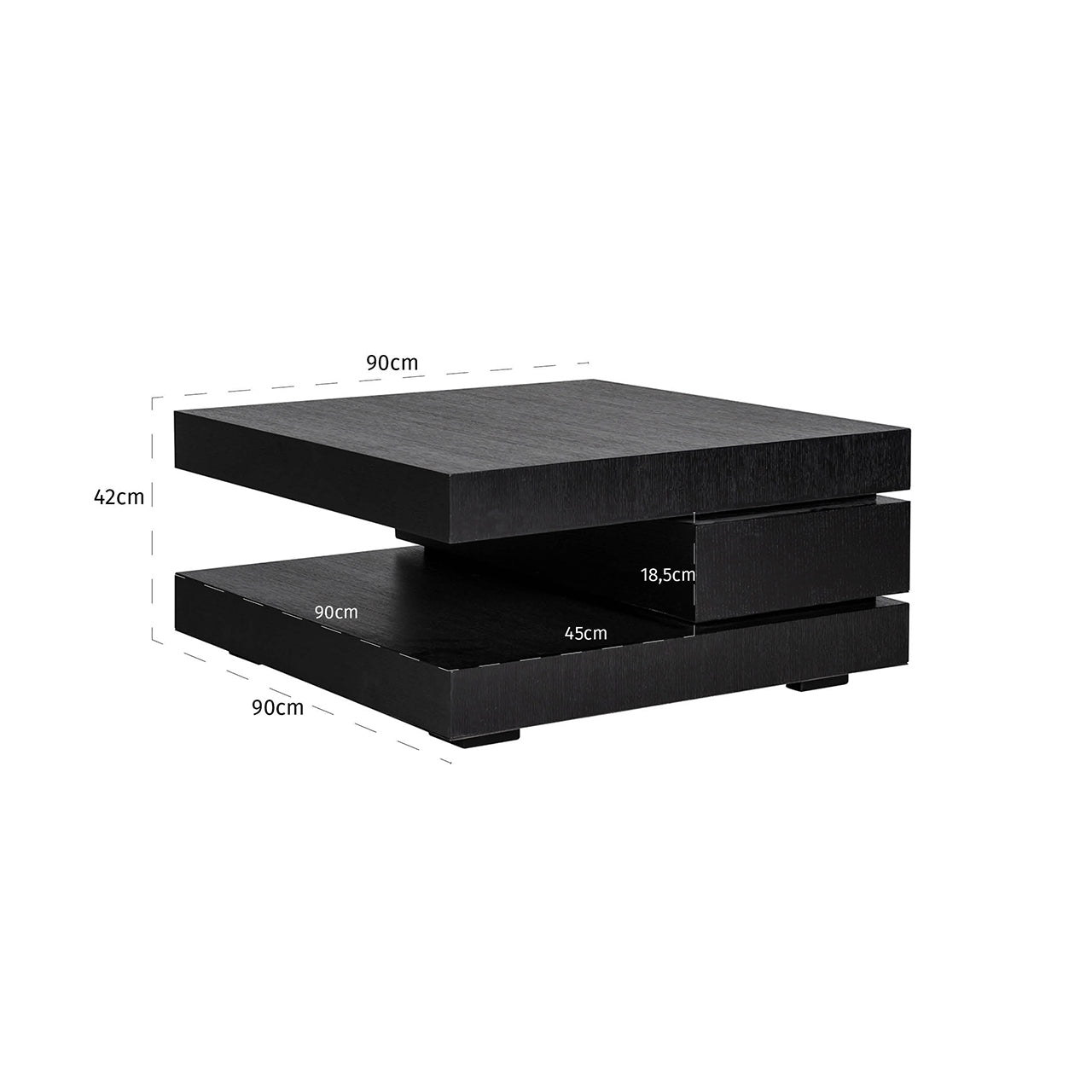 Richmond Interiors Couchtisch Oakura black 90x90 Couchtisch Richmond Interiors