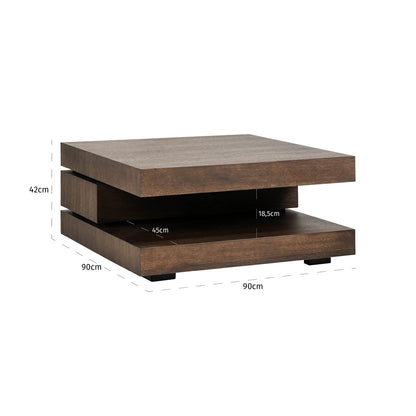 Richmond Interiors Couchtisch Oakura brown 90x90 Couchtisch Richmond Interiors