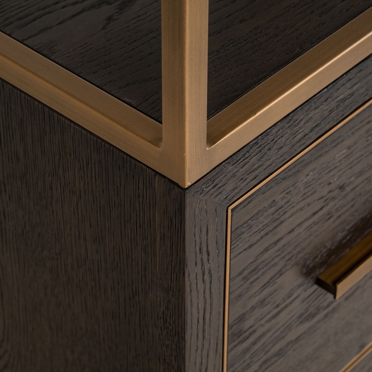Richmond Interiors – Offenes Regal Carter brown small 2-Schubladen Offenes Regal Richmond Interiors