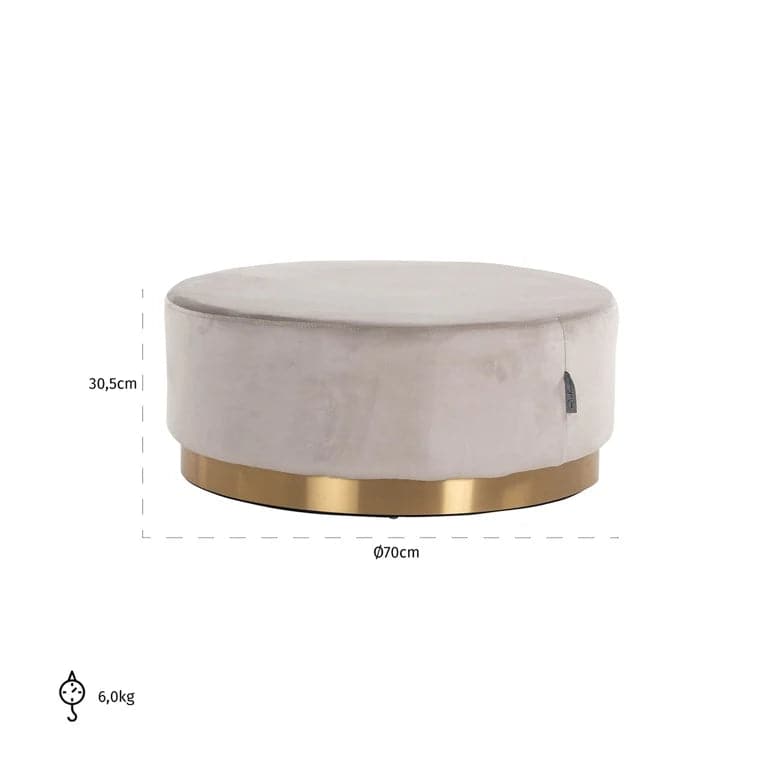 Richmond Interiors Hocker Emmy 70Ø khaki velvet (Quartz Khaki 903) Hocker Richmond Interiors