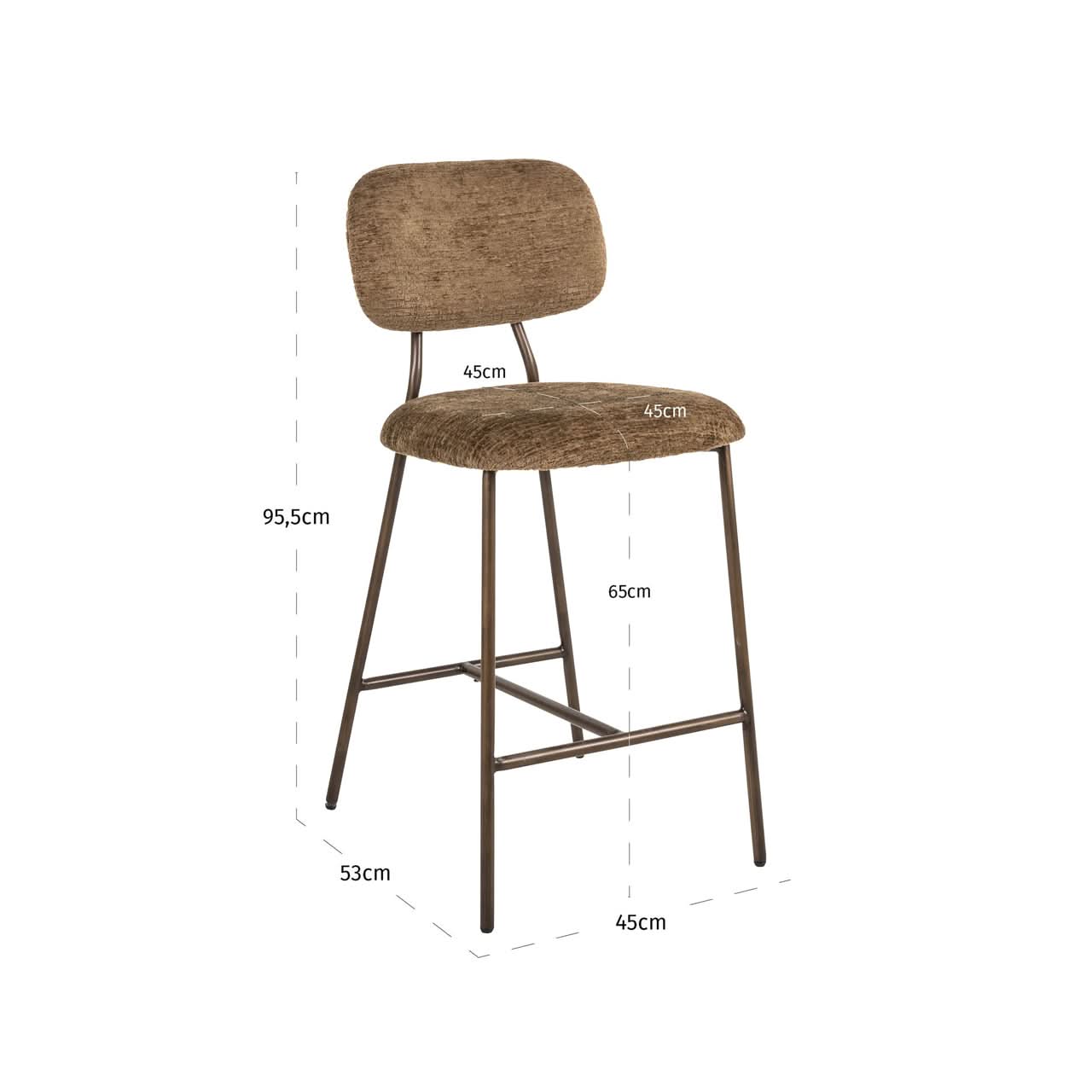 Richmond Interiors – Barhocker Xenia Brandy Fusion (2er-Set, feuerhemmend) 2er-Set Barstühle Richmond Interiors