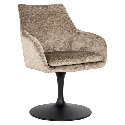 Richmond Interiors - Drehstuhl Marlon taupe Chenille Drehstuhl Richmond Interiors