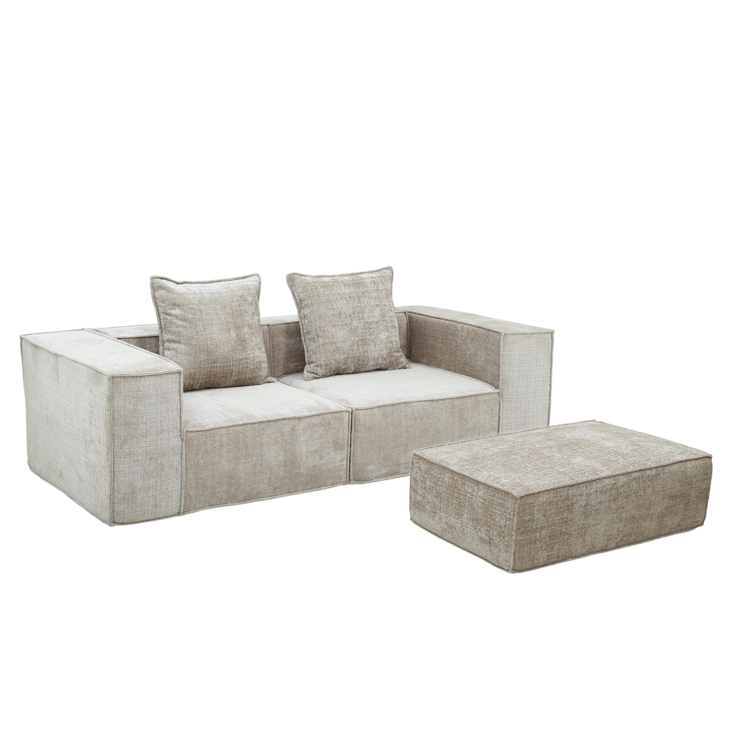 Pole to Pole – Boneless Sofa Nomad Zweisitzer + Ottoman in Creme 2-Sitzer Sofa Pole to Pole