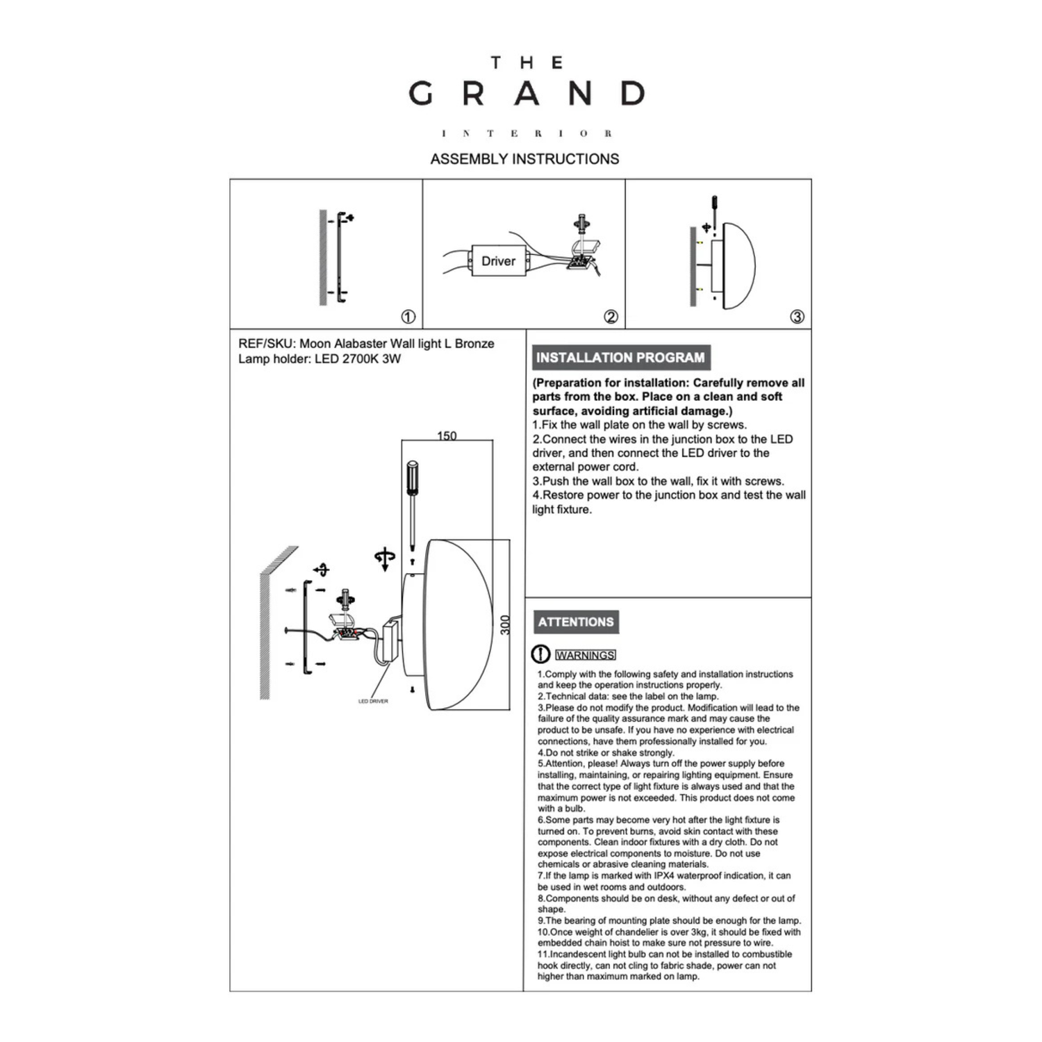 The Grand MOON Wandleuchte Wandlampe The Grand Collection