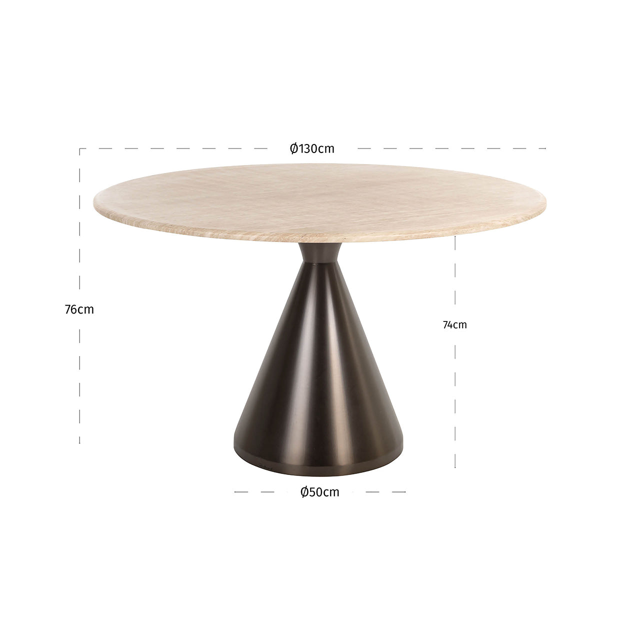 Richmond Interiors Esstisch Montgommery – Beige (Ø130 cm) Esstisch rund Richmond Interiors