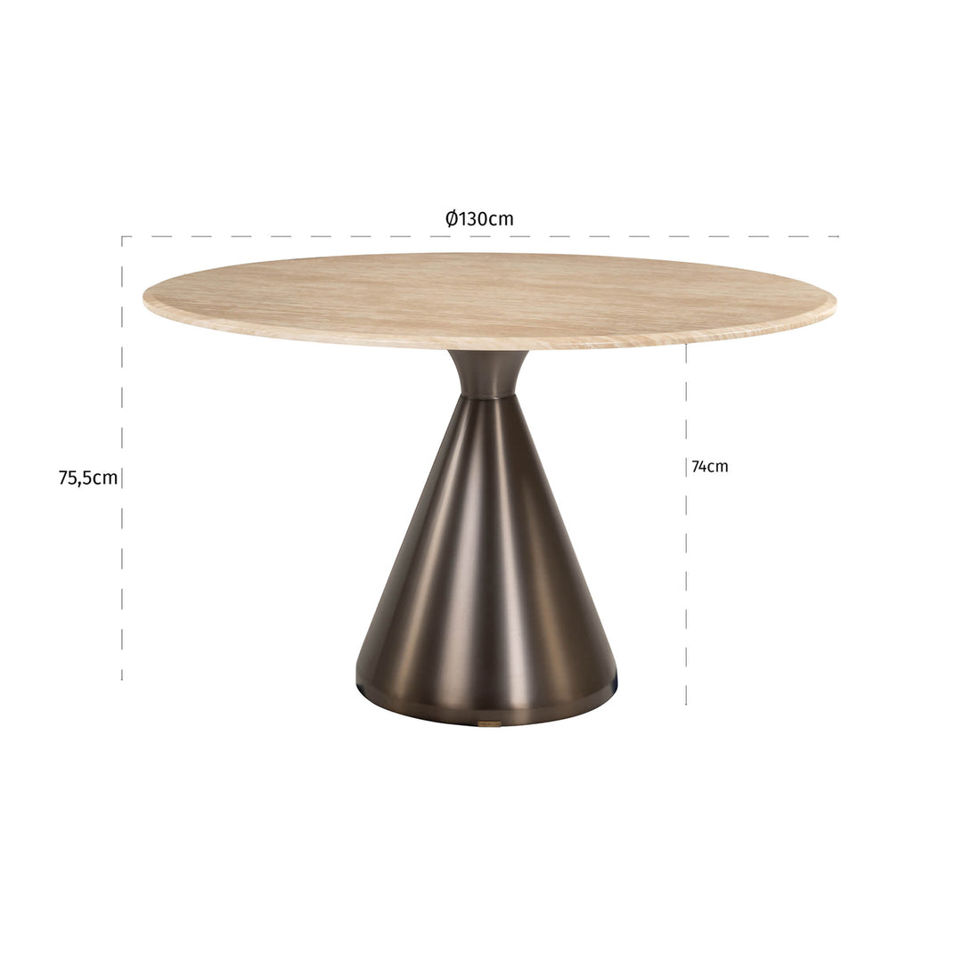 Richmond Interiors Esstisch Montgommery beige 130Ø Esstisch Richmond Interiors