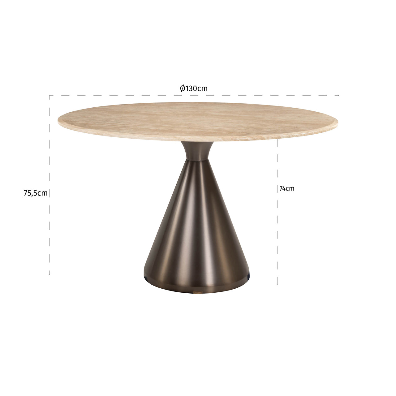 Richmond Interiors Esstisch Montgommery beige 130Ø Esstisch Richmond Interiors