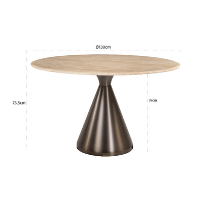 Richmond Interiors Esstisch Montgommery beige 130Ø Esstisch Richmond Interiors