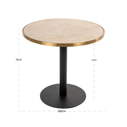 Richmond Interiors Bistro-Tisch Brazza beige 80Ø Bistro-Tisch Richmond Interiors