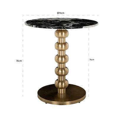 Richmond Interiors Bistro-Tisch Witlox black/gold 75Ø Bistro-Tisch Richmond Interiors