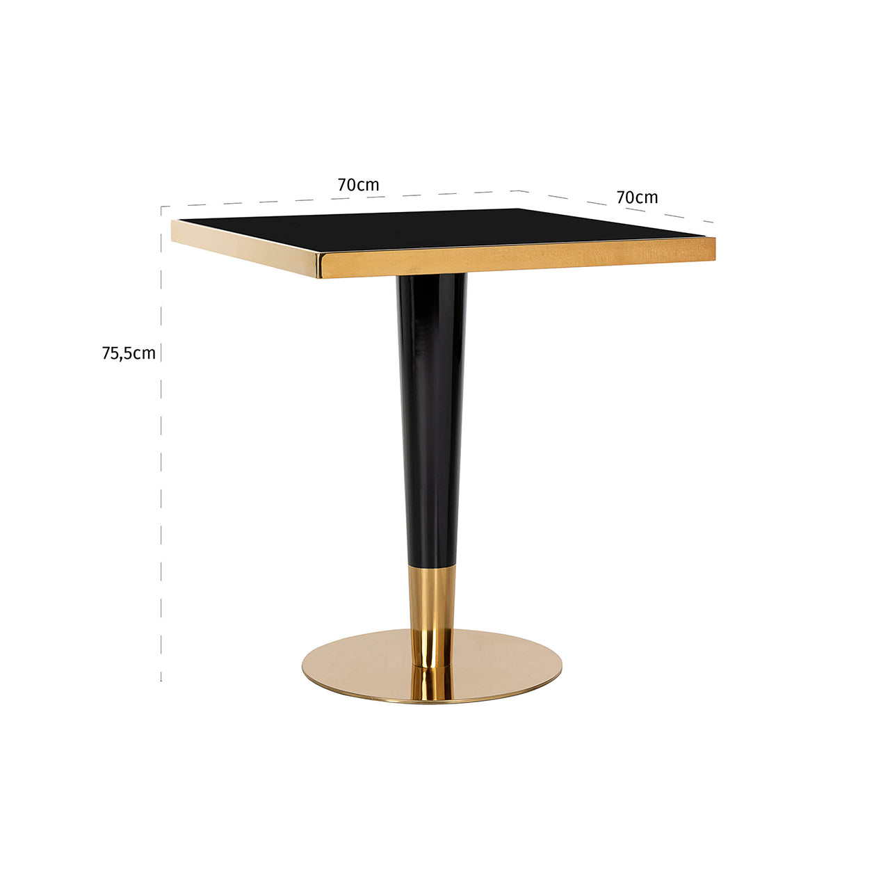 Richmond Interiors Bistro-Tisch Can Roca black/gold 70x70 Bistro-Tisch Richmond Interiors