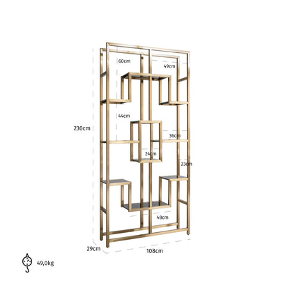 Richmond Interiors Vitrine Magnus brushed gold Vitrine Richmond Interiors