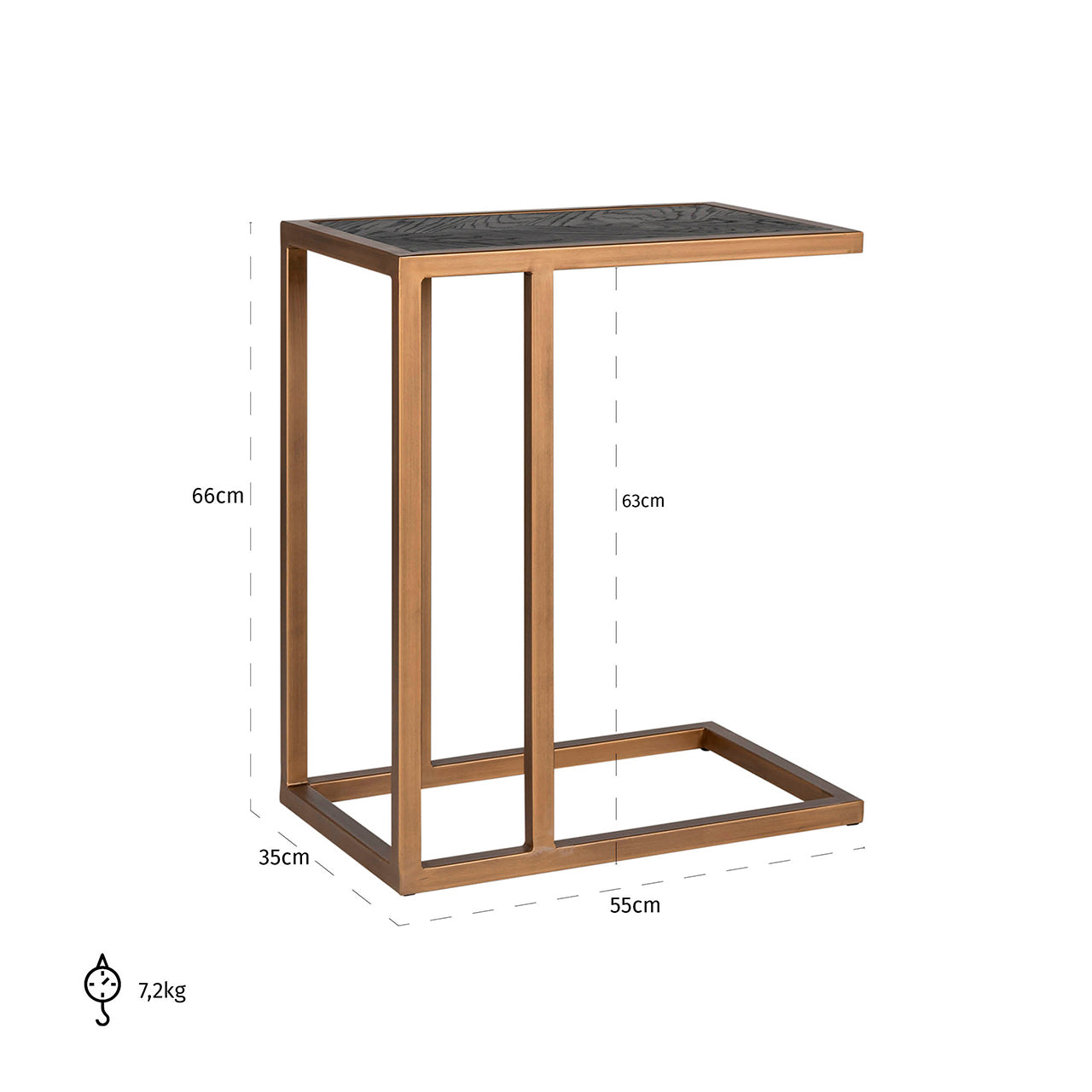 Richmond Interiors Beistelltisch Blackbone Brass black rustic Beistelltisch Richmond Interiors