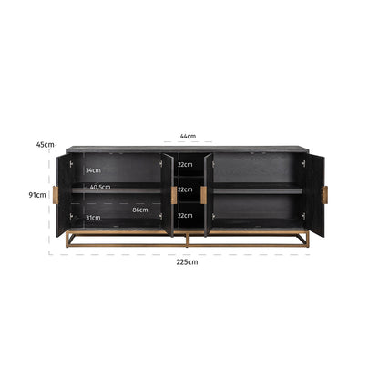 Richmond Interiors Sideboard Blackbone Brass black rustic Sideboard Richmond Interiors