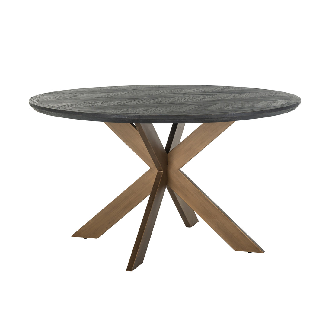 Richmond Interiors Esstisch Blackbone Brass black rustic 140Ø Esstisch Richmond Interiors