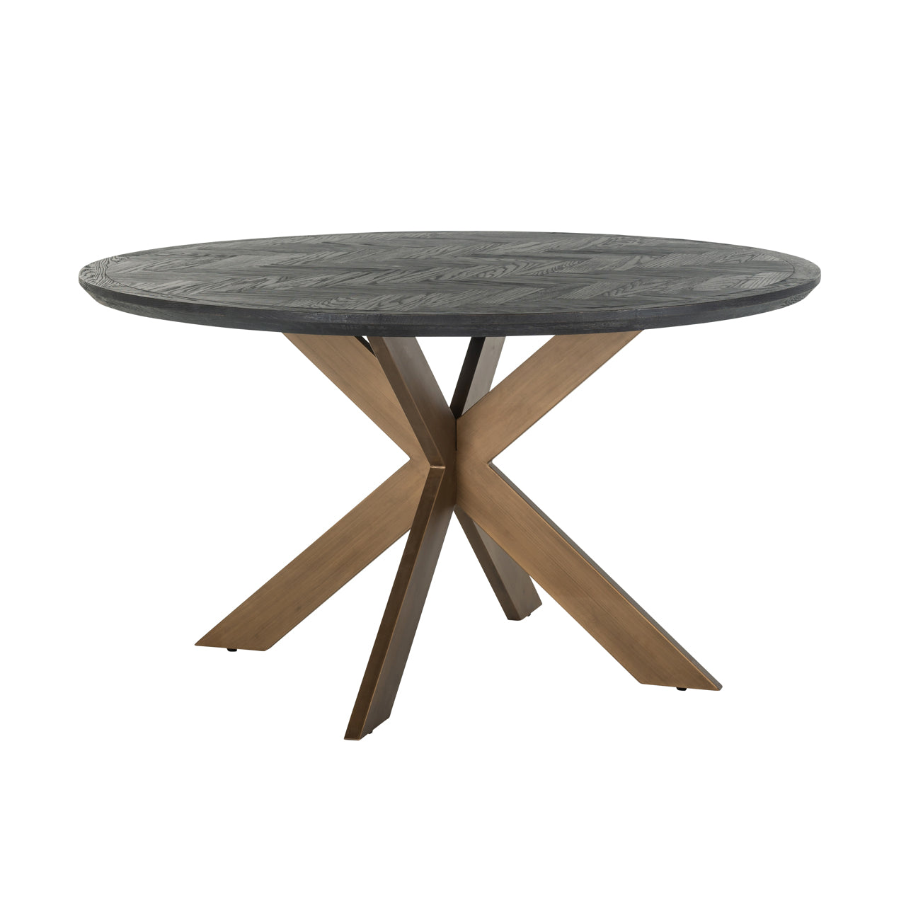 Richmond Interiors Esstisch Blackbone Brass black rustic 140Ø Esstisch Richmond Interiors