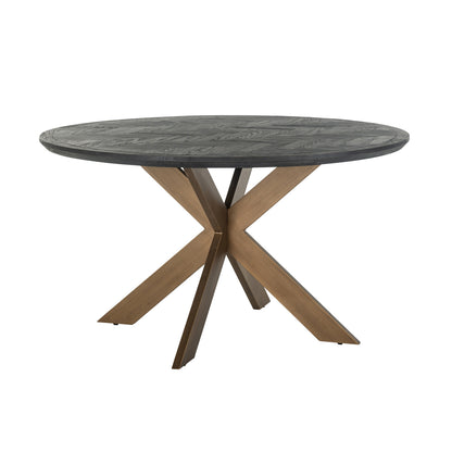 Richmond Interiors Esstisch Blackbone Brass black rustic 140Ø Esstisch Richmond Interiors