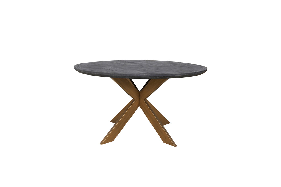 Richmond Interiors Esstisch Blackbone Brass black rustic 140Ø Esstisch Richmond Interiors