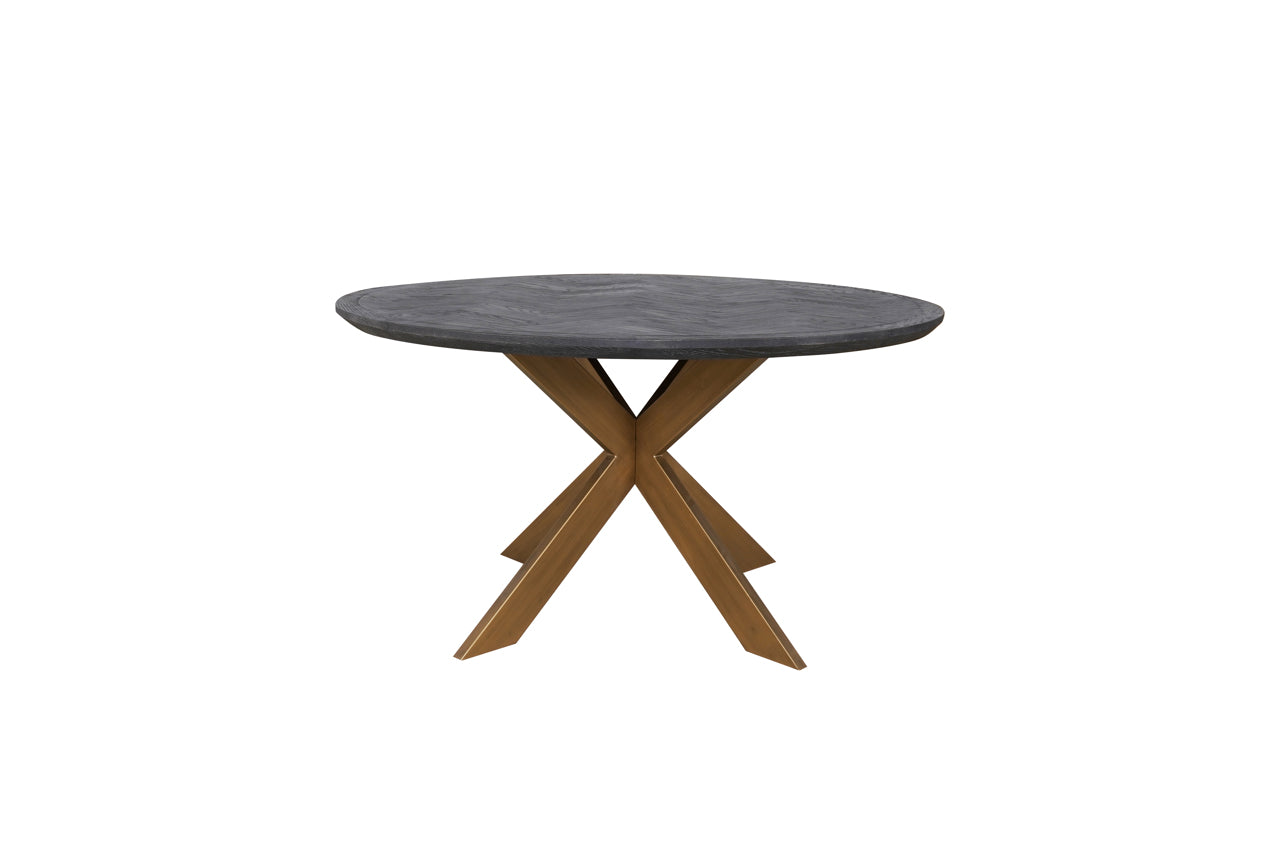 Richmond Interiors Esstisch Blackbone Brass black rustic 140Ø Esstisch Richmond Interiors