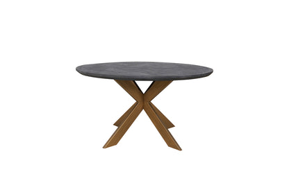 Richmond Interiors Esstisch Blackbone Brass black rustic 140Ø Esstisch Richmond Interiors