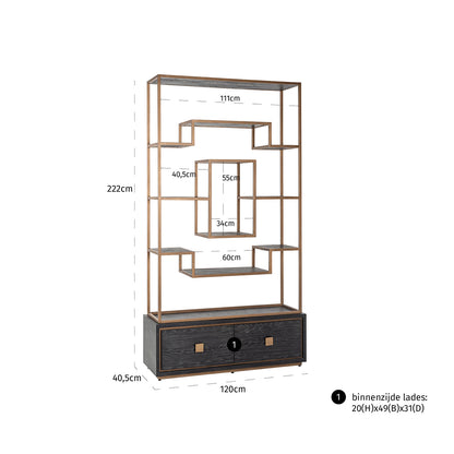 Richmond Interiors Vitrine Hunter black rustic Vitrine Richmond Interiors