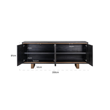 Richmond Interiors Sideboard Hunter black rustic Sideboard Richmond Interiors