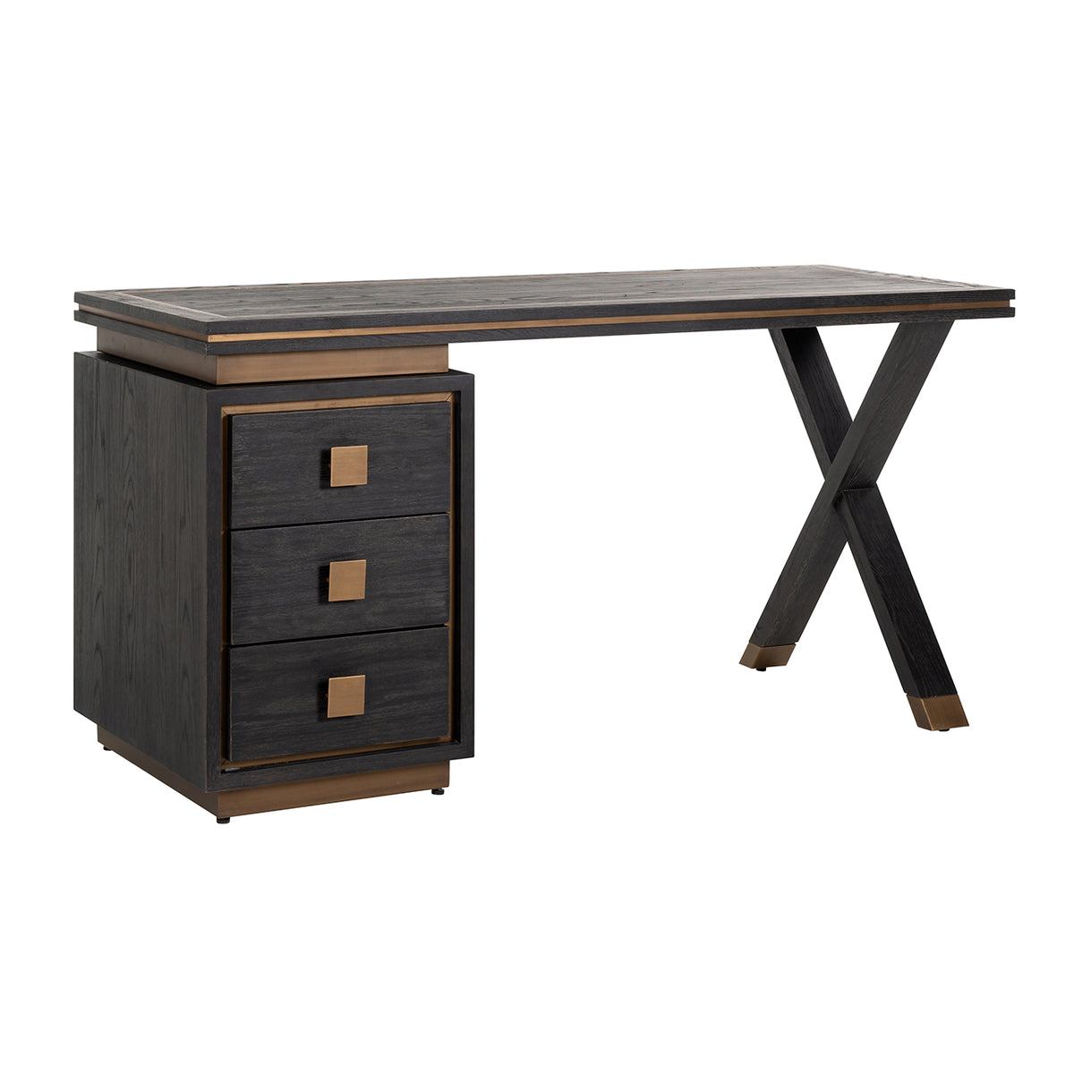Richmond Interiors Schreibtisch Hunter black rustic Richmond Interiors