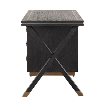 Richmond Interiors Schreibtisch Hunter black rustic Richmond Interiors