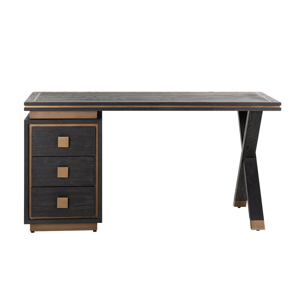 Richmond Interiors Schreibtisch Hunter black rustic Richmond Interiors