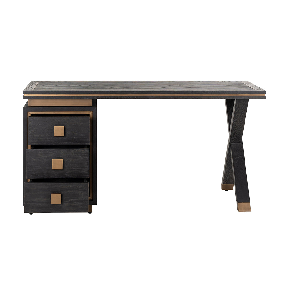 Richmond Interiors Schreibtisch Hunter black rustic Richmond Interiors