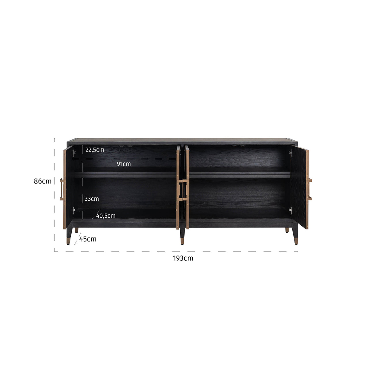 Richmond Interiors Sideboard Bloomville brass shagreen Sideboard Richmond Interiors