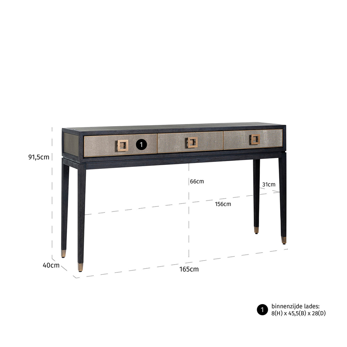 Richmond Interiors Konsole Bloomville brass shagreen Richmond Interiors