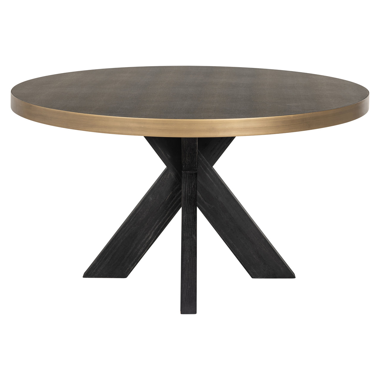 Richmond Interiors Esstisch Bloomville brass shagreen incl. glass top 140Ø Esstisch Richmond Interiors
