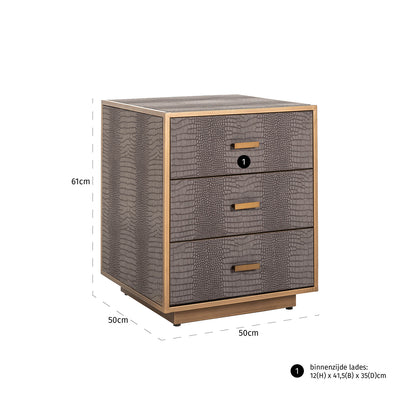 Richmond Interiors Nachttisch Classio brushed gold Nachttisch Richmond Interiors