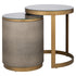 Richmond Interiors Beistelltisch Bloomville brass shagreen incl. glass (Set of 2) Beistelltisch Richmond Interiors