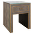 Richmond Interiors Nachttisch Bloomville – Brown (mit Glasplatte & 1 Schublade) Nachttisch Richmond Interiors