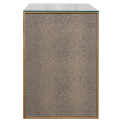 Richmond Interiors Nachttisch Bloomville – Brown (mit Glasplatte &amp; 1 Schublade) Nachttisch Richmond Interiors
