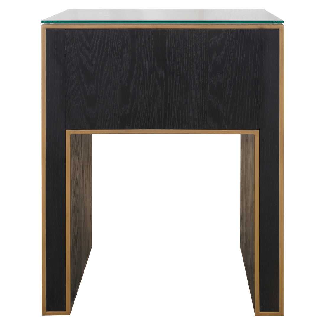 Richmond Interiors Nachttisch Bloomville brass shagreen incl. glass top Nachttisch Richmond Interiors