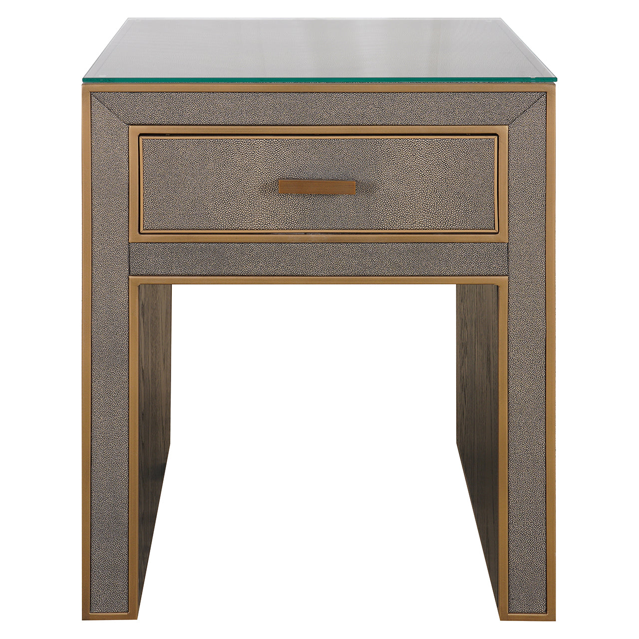 Richmond Interiors Nachttisch Bloomville – Brown (mit Glasplatte &amp; 1 Schublade) Nachttisch Richmond Interiors