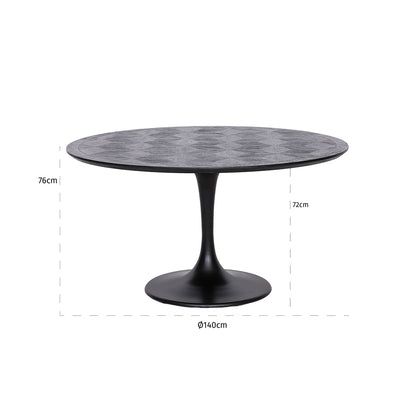 Richmond Interiors Esstisch Blax black 140Ø Esstisch Richmond Interiors