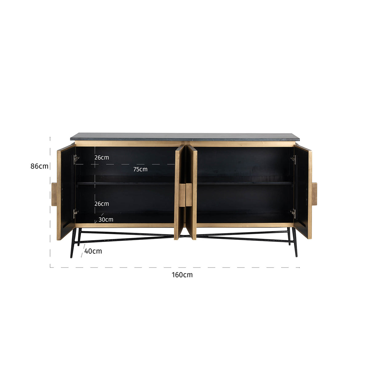 Richmond Interiors Sideboard Ironville gold Richmond Interiors