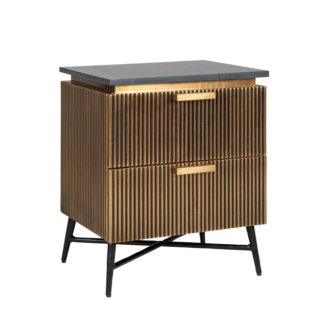 Richmond Interiors Nachttisch Ironville gold Nachttisch Richmond Interiors