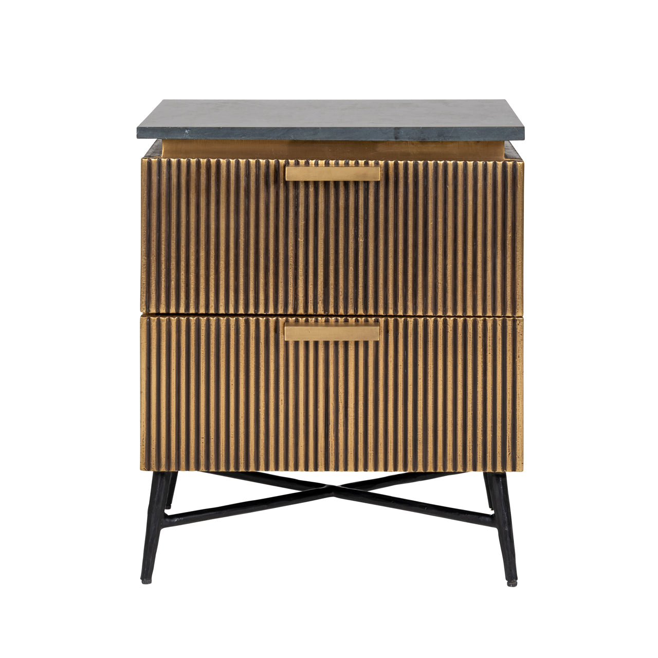 Richmond Interiors Nachttisch Ironville gold Nachttisch Richmond Interiors