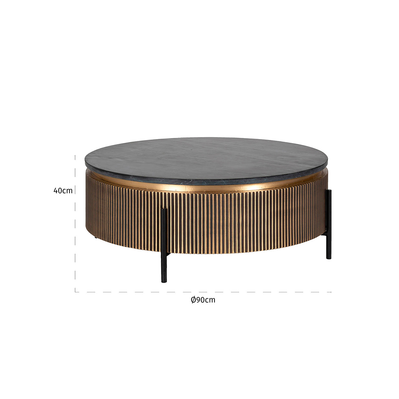 Richmond Interiors Couchtisch Ironville gold 90Ø Couchtisch Richmond Interiors