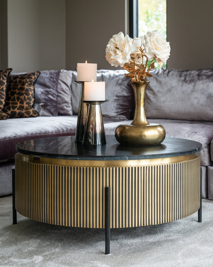 Richmond Interiors Couchtisch Ironville gold 90Ø Couchtisch Richmond Interiors